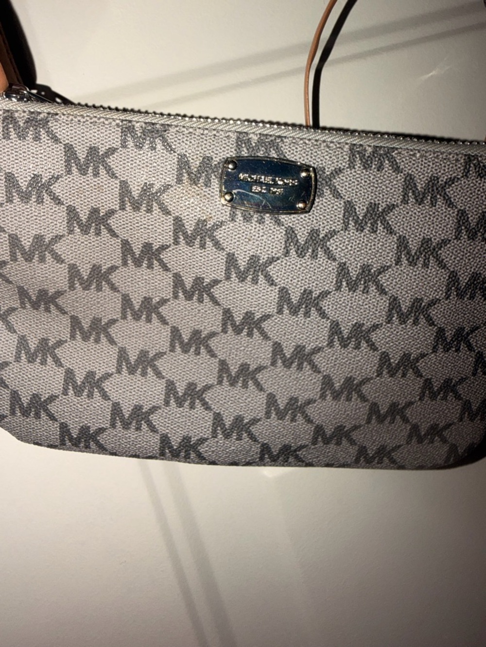 Michael Kors Gray MK Monogram Crossbody Belt bag